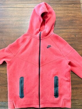 Nike Kids Coral-Red Full-Zip Hoodie Jacket